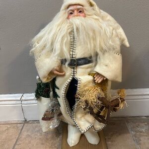 Vintage Santa Claus by HOLIDAY WORKSHOP 20" Folk art Santa New with box RARE
